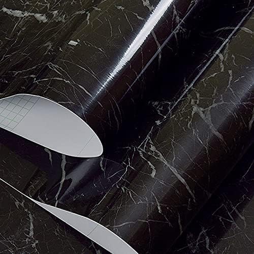 Black Marble Wallpaper Peel and Stick Waterproof (60X200)