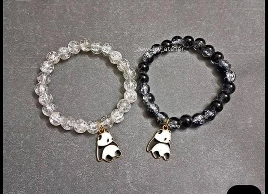 Beads Bracelet with Panda Charm or Necklace | Handmade Gift