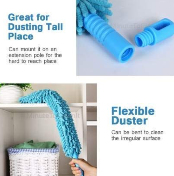 Cleaning Microfiber Duster Flexible Brush Easy Cleaning (Random Color)