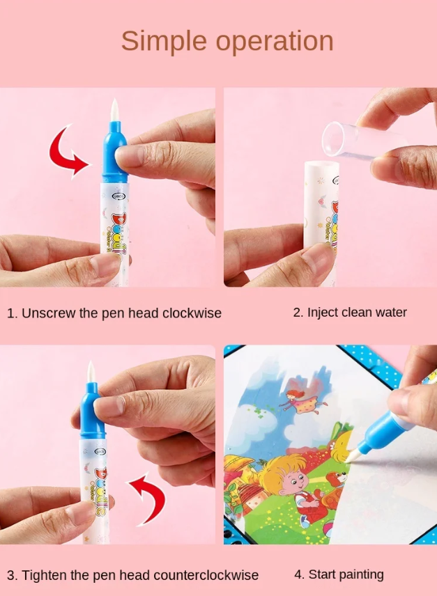 Magic Water Drawing Coloring Book