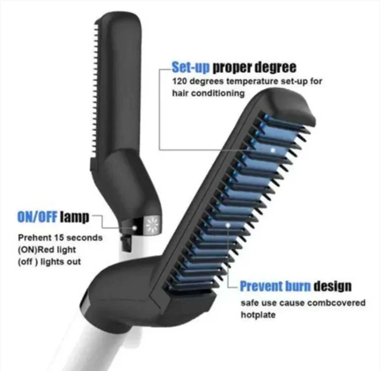 Beard And Hair Curling Straightener For Men