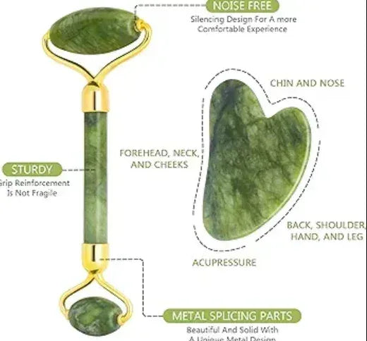 Face Roller Massager and Gua Sha Massage Tool Set - Eazzy Store
