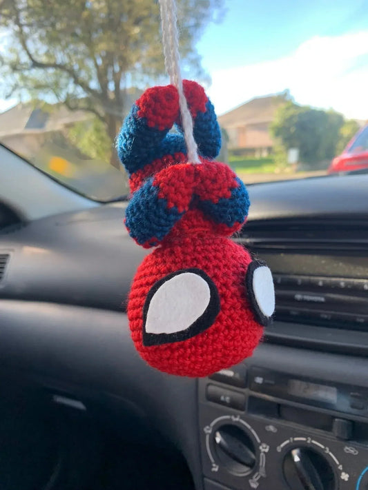 Hanging Spider Man Crochet Amigurumi for Car Mirror - Eazzy Store