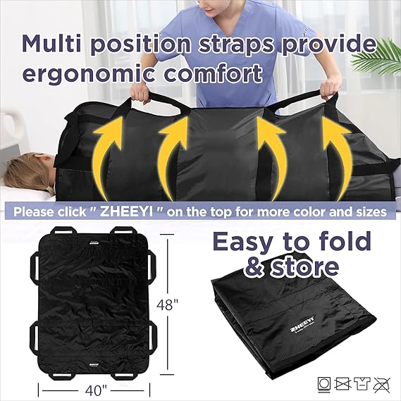 Positioning Bed Pad Patient Transfer Sheet with Handles Washable Draw Sheets Mattress
