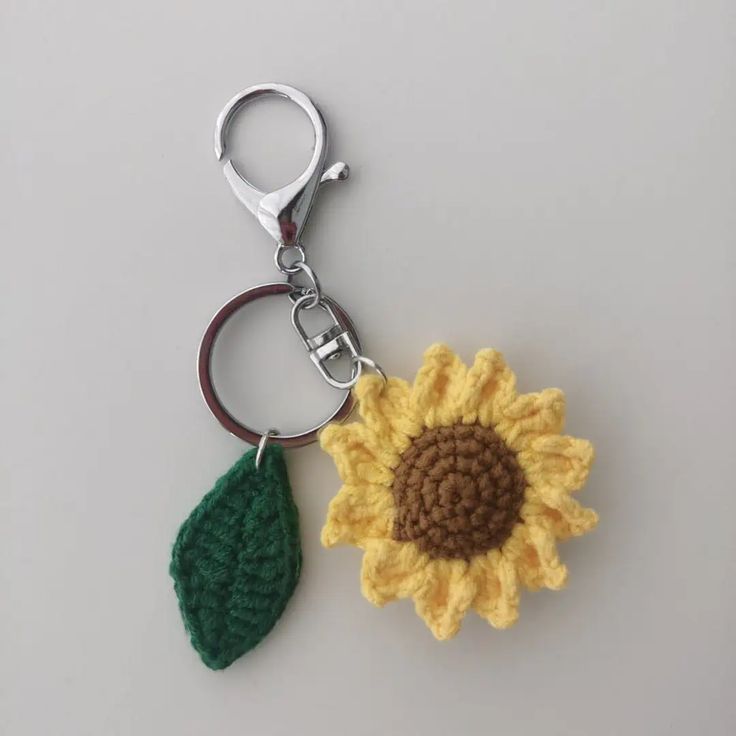 Crochet Sunflower Keychain