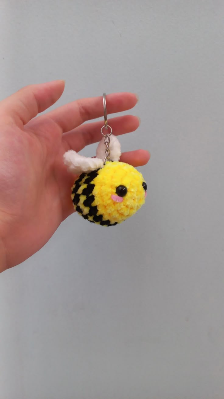 Handmade Crochet Bee Keychain β Cute, Colorful & Aesthetic Key Holder and Bag Charm