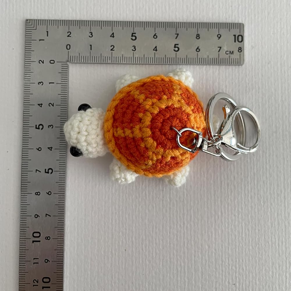 Mini Handmade Crochet Turtle Keychain Crochet Animal Turtles for Keyring Charm Handbag Bag Purse Pendant