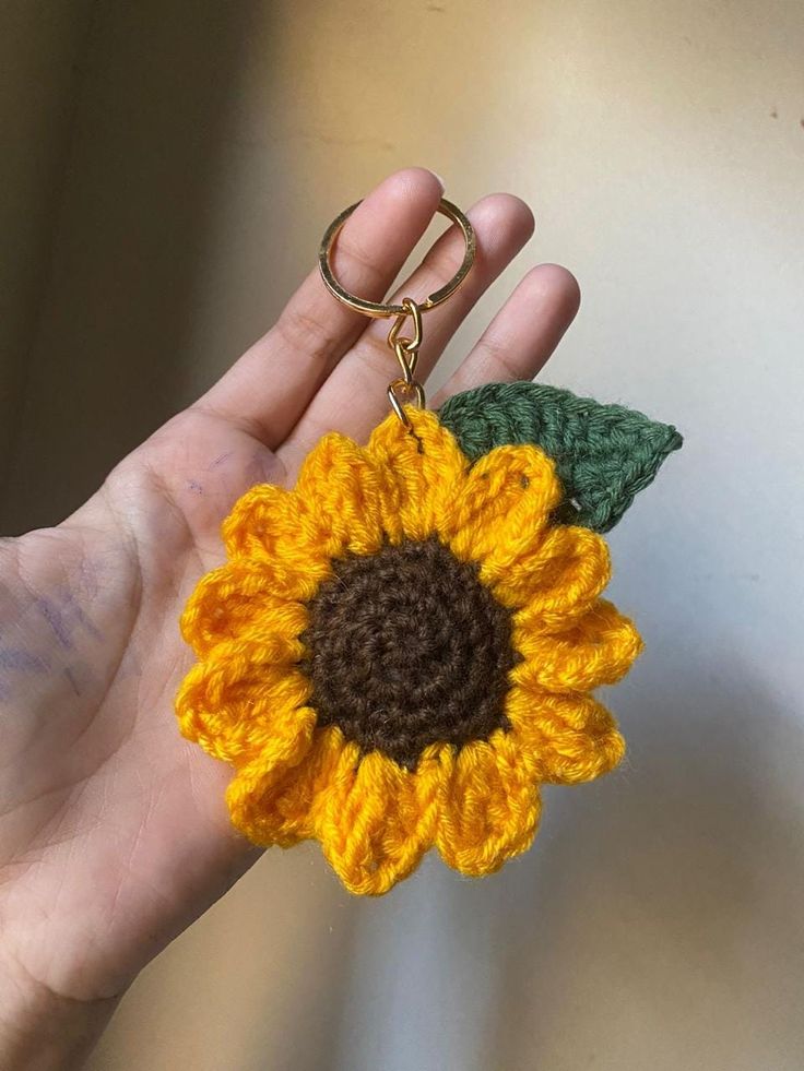 Crochet Sunflower Keychain