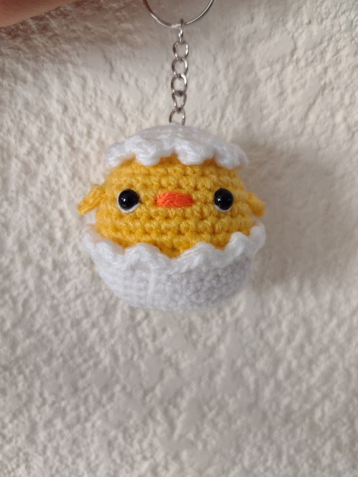 Handmade Crochet Chick Keychain β Cute & Colorful Key Holder and Bag Charm