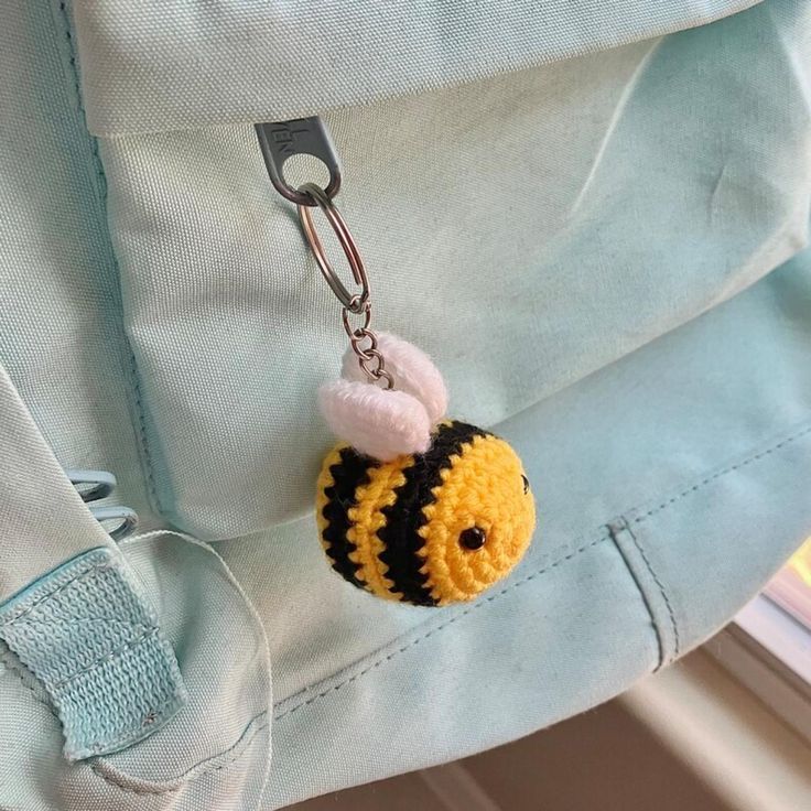 Handmade Crochet Bee Keychain β Cute, Colorful & Aesthetic Key Holder and Bag Charm