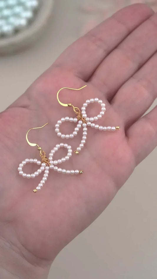 Bow Pearl Earrings – Cute, Elegant & Trendy Jewelry - Eazzy Store