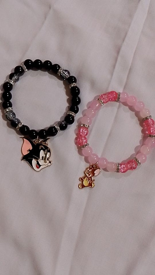 🐱🐭 Tom & Jerry Bead Bracelet – Cute Cartoon-Inspired Trendy Accessory