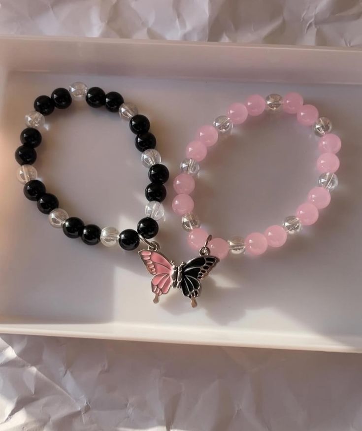 Couple Butterfly Bracelet – Matching Love Symbol Bead Bracelets