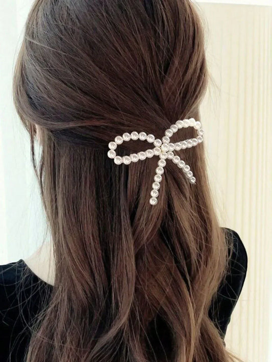 Pearl Bow Hair Clip – Elegant, Stylish & Trendy Hair Accessory - Eazzy Store
