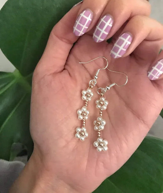 Pearl Flower Earrings – Elegant, Classy & Timeless Jewelry - Eazzy Store
