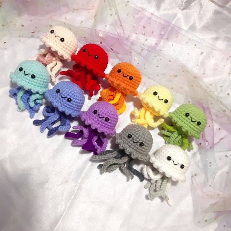 Crochet Jelly Fish Keychain