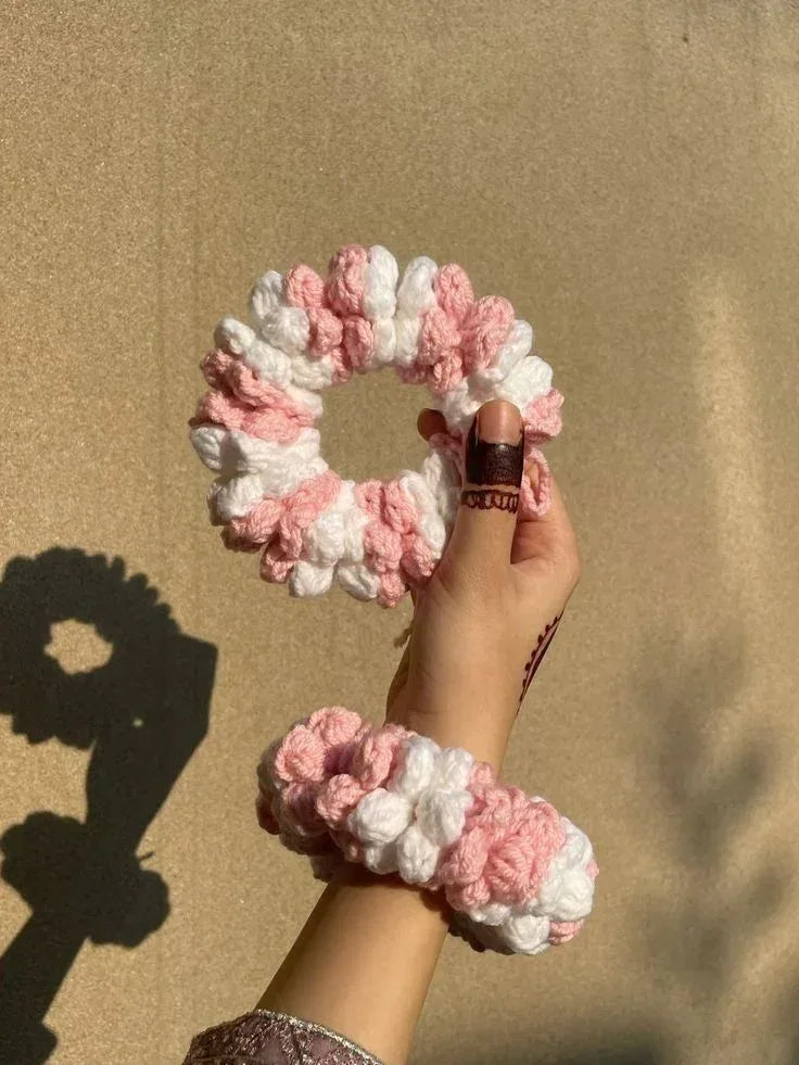 Handmade Crochet pair Gajray – Elegant Floral Hair & Hand Accessories - Eazzy Store