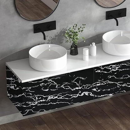 Black Marble Wallpaper Peel and Stick Waterproof (60X200)