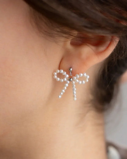 Bow Pearl Earrings – Cute, Elegant & Trendy Jewelry - Eazzy Store