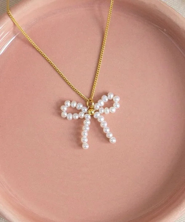 Bow Pearl Necklace – Elegant, Cute & Trendy Jewelry - Eazzy Store