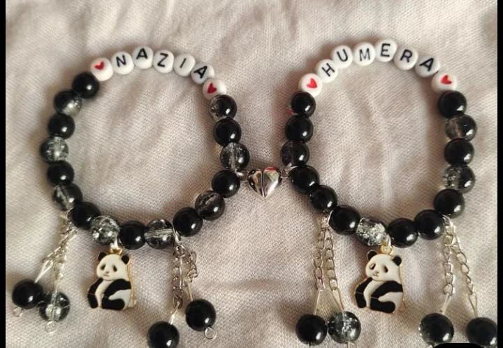 Beads Bracelet with Panda Charm or Necklace | Handmade Gift