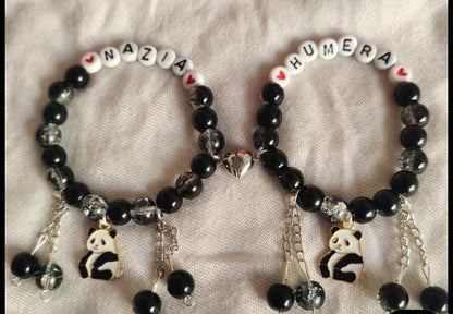 Beads Bracelet with Panda Charm or Necklace | Handmade Gift