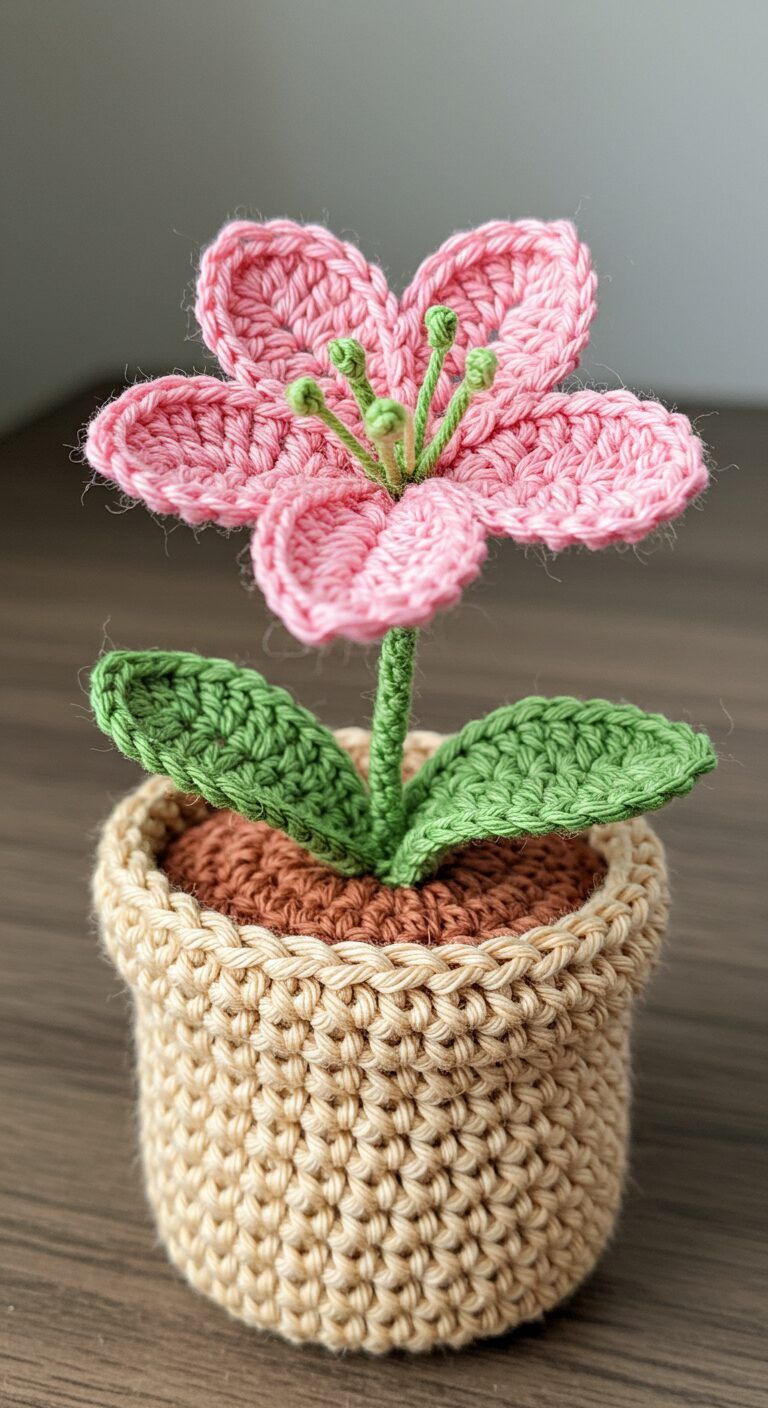 🌸 Crochet Decor Flower Vase – Handmade & Aesthetic Home Accent