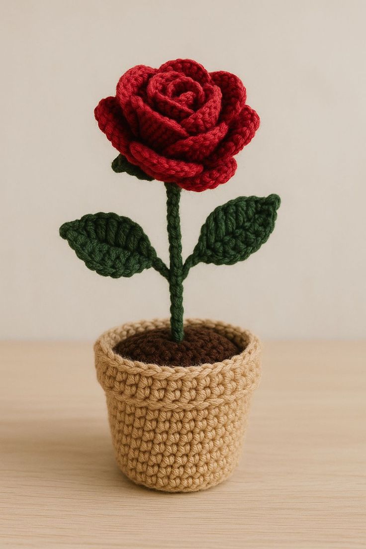 🌸 Crochet Decor Flower Vase – Handmade & Aesthetic Home Accent