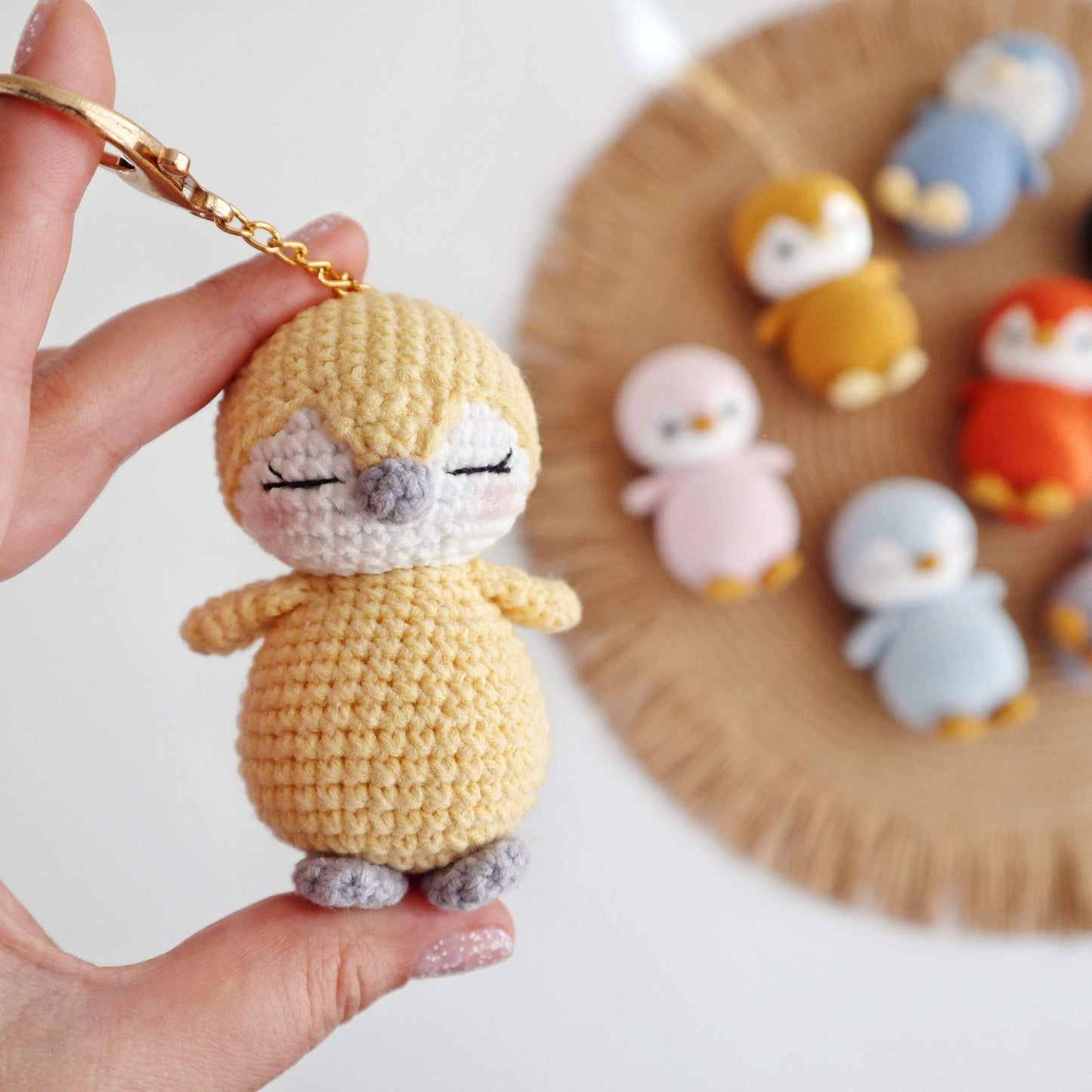 Crochet Mini Penguin Amigurumi Keychain