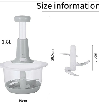 Hand Press Food Vegetable Chopper 1.5L