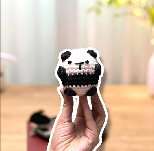 Adorable Crochet Panda Keychain - Handmade Amigurumi Bag Charm Gift