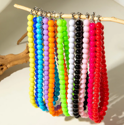 Acrylic Colorful Beaded Necklace Multifunctional Simple Durable Geometric Neutral Dark Accessories