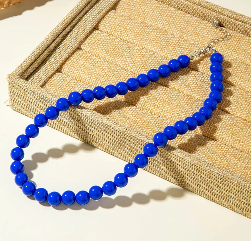 Acrylic Colorful Beaded Necklace Multifunctional Simple Durable Geometric Neutral Dark Accessories - Eazzy Store