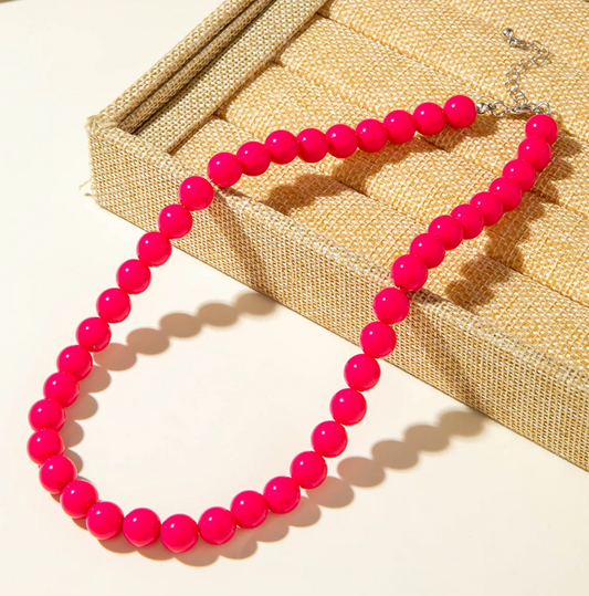 Acrylic Colorful Beaded Necklace Multifunctional Simple Durable Geometric Neutral Dark Accessories