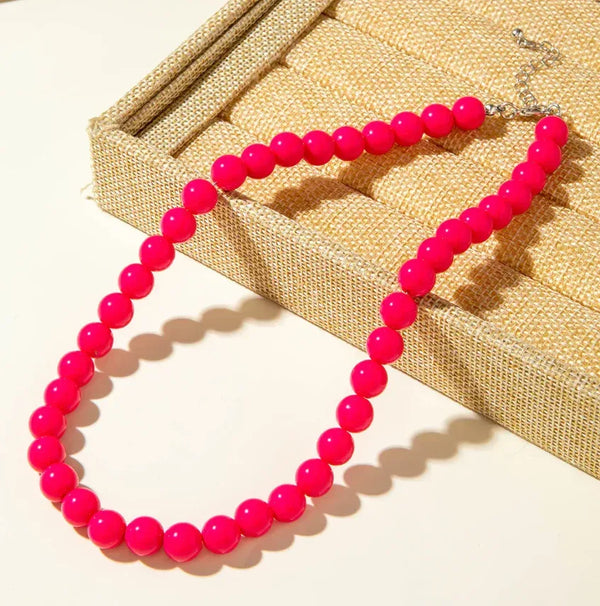 Acrylic Colorful Beaded Necklace Multifunctional Simple Durable Geometric Neutral Dark Accessories - Eazzy Store