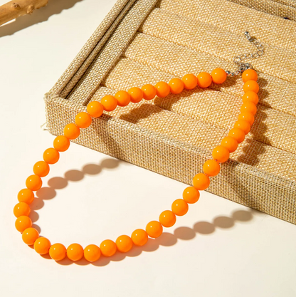 Acrylic Colorful Beaded Necklace Multifunctional Simple Durable Geometric Neutral Dark Accessories