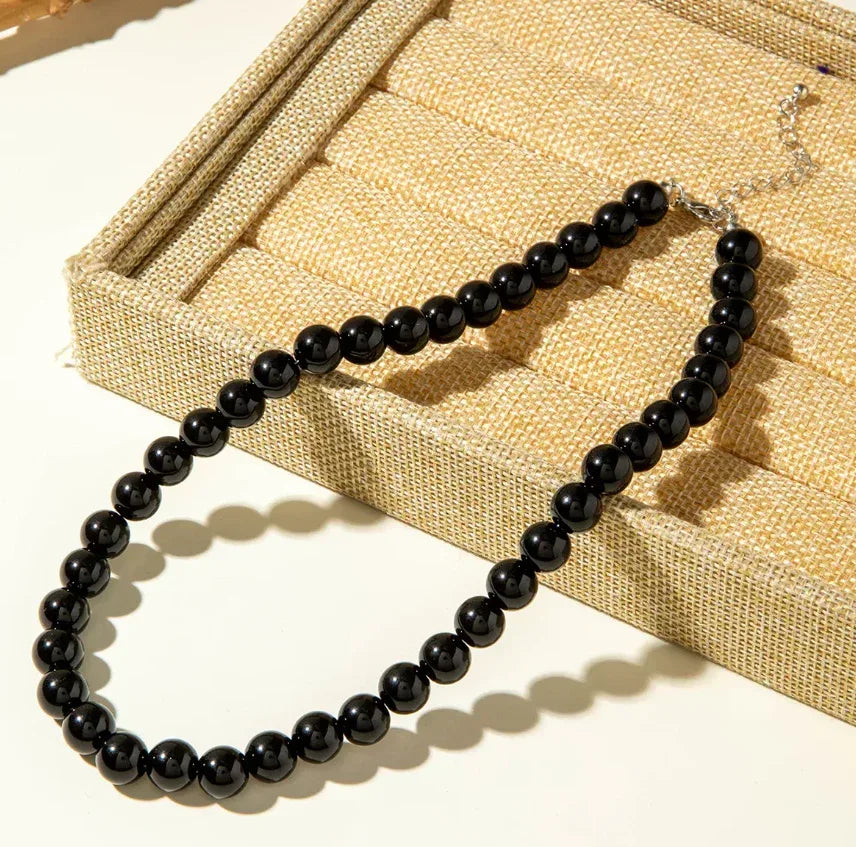 Acrylic Colorful Beaded Necklace Multifunctional Simple Durable Geometric Neutral Dark Accessories - Eazzy Store