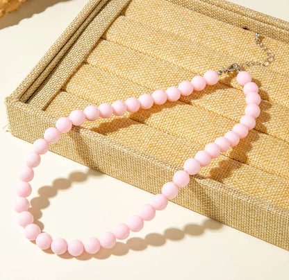 Acrylic Colorful Beaded Necklace Multifunctional Simple Durable Geometric Neutral Dark Accessories