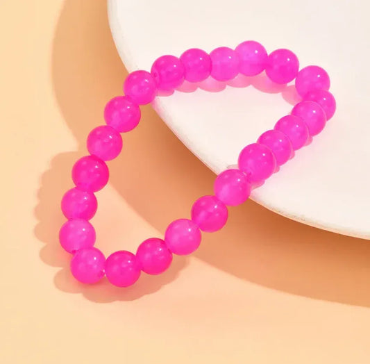 Simple Solid Color Glass Bead Bracelet Handmade Round Bead Bracelet Women's Jewelry - Eazzy Store