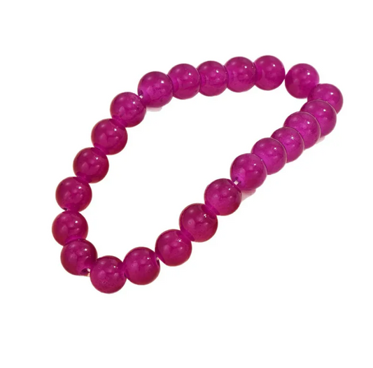 Simple Solid Color Glass Bead Bracelet Handmade Round Bead Bracelet Women's Jewelry