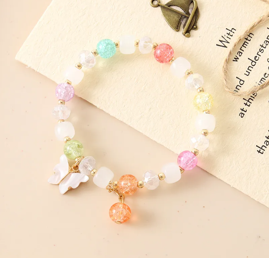 IG Style Sweet Butterfly Beaded Crystal Wholesale Bracelets