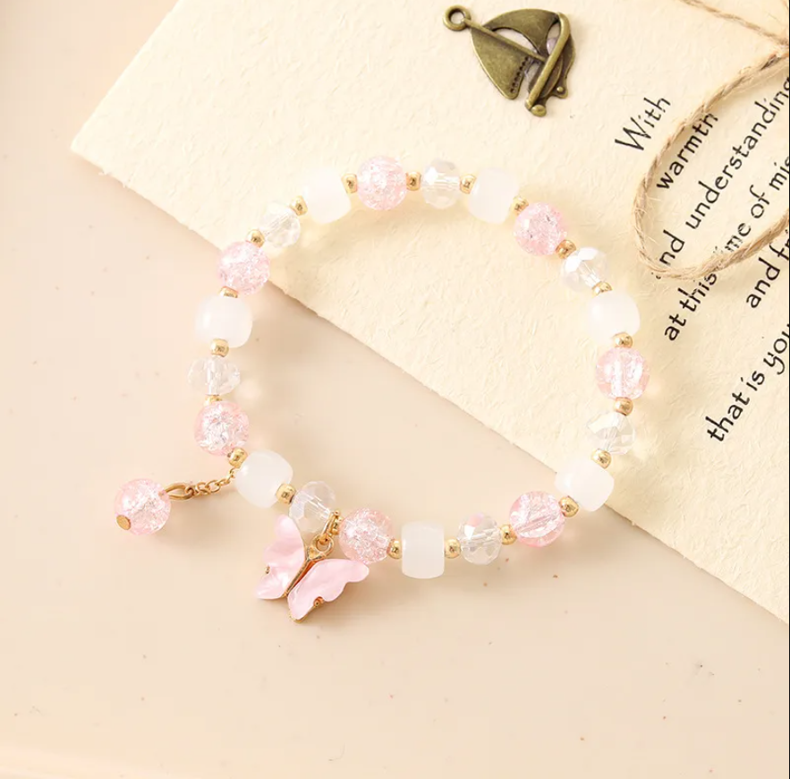 IG Style Sweet Butterfly Beaded Crystal Wholesale Bracelets