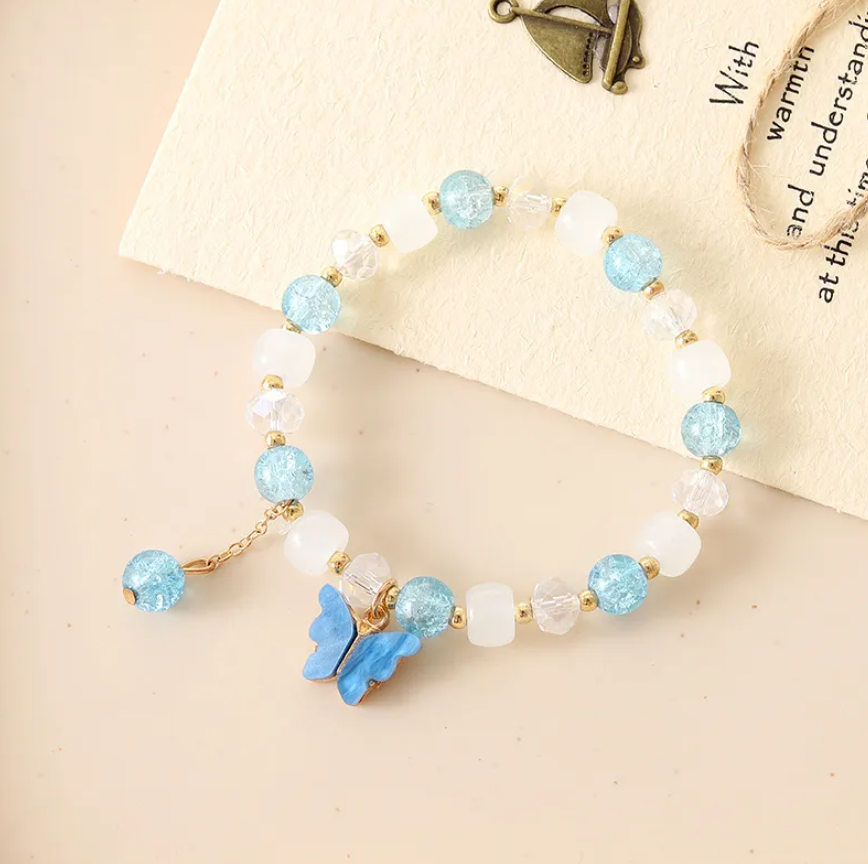 IG Style Sweet Butterfly Beaded Crystal Wholesale Bracelets