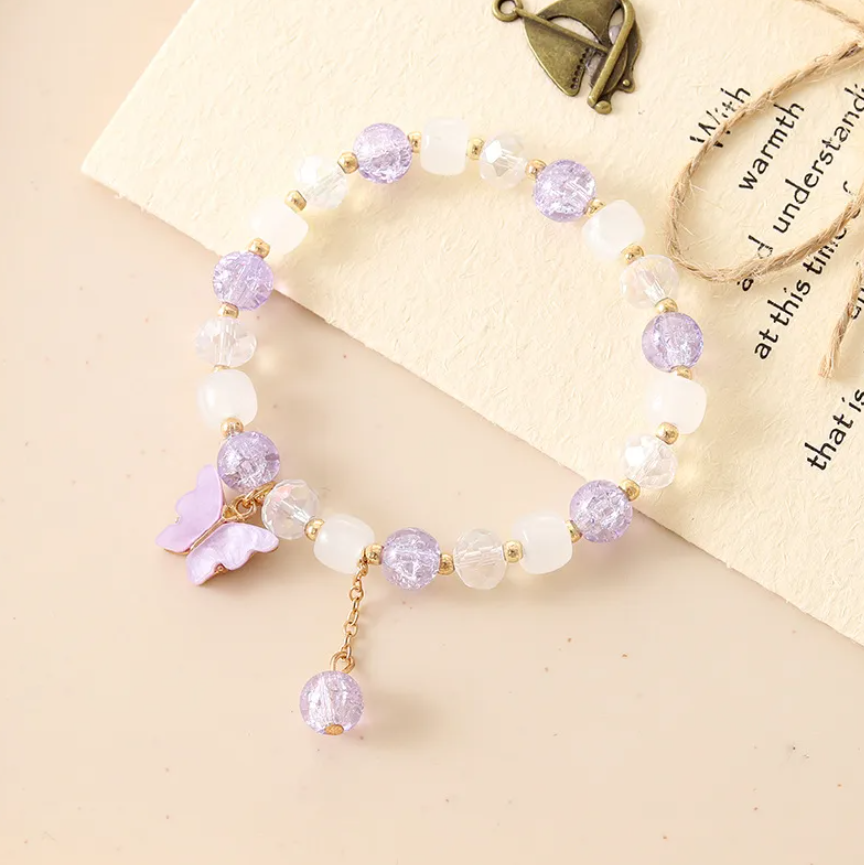 IG Style Sweet Butterfly Beaded Crystal Wholesale Bracelets