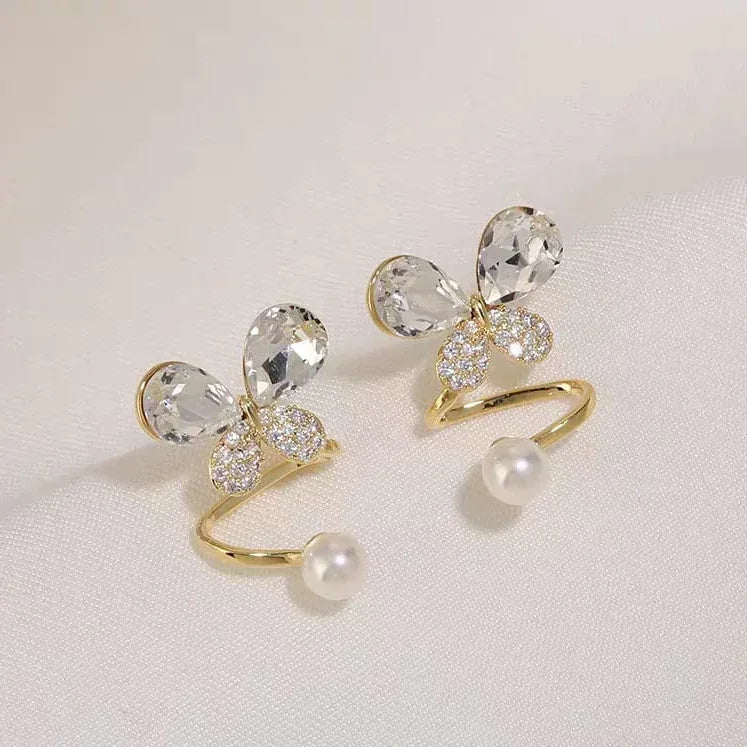 Korean Style Zircon Butterfly Earrings - Eazzy Store