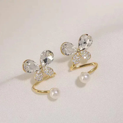 Korean Style Zircon Butterfly Earrings - Eazzy Store