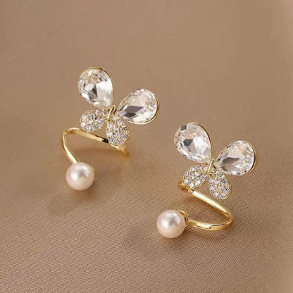 Korean Style Zircon Butterfly Earrings - Eazzy Store