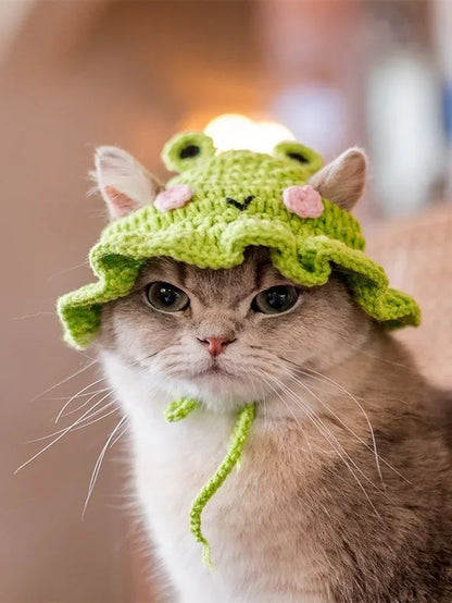 Handmade Crochet Cat Hat – Cute, Warm & Comfortable Pet Accessory - Eazzy Store