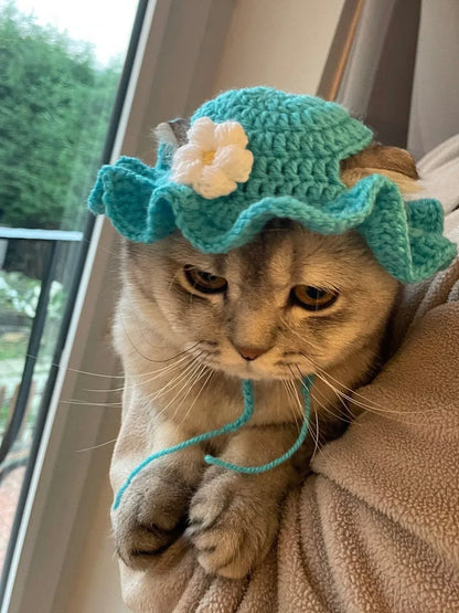 Handmade Crochet Cat Hat – Cute, Warm & Comfortable Pet Accessory - Eazzy Store