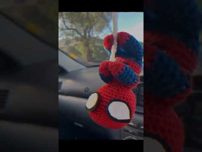 Hanging Spider Man Crochet Amigurumi for Car Mirror